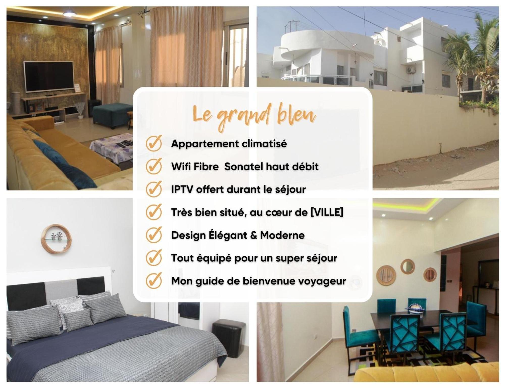 Le "Grand Bleu", Un Bel Appartement Paisible, Sur Et Spatieux Au Coeur De La Station Balneaire De Saly Portudal Esterno foto